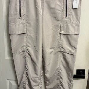 Calvin Klein Performance Beige Cargo Pants with Black Zip